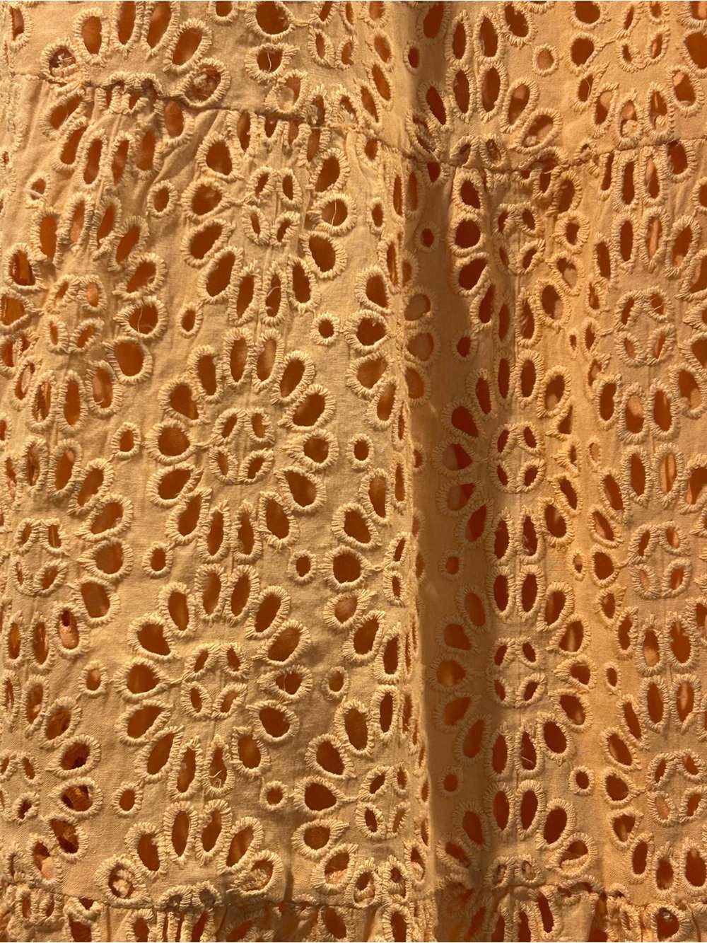 SIGNIFICANT OTHER Women Sz 8 Tiered Mazie Cotton Maxi Skirt Orange Eyelet - Picture 6 of 8